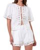 Nicholas the Label Women's Isabel Embroidered Tie-Front Cotton Top - 3
