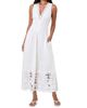 Nicholas the Label Women's Stina Broderie Anglaise Trim Linen-Blend Midi-Dress - 2