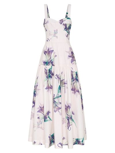 Nicholas the Label Women's Valeria Floral Linen-Blend A-Line Midi-Dress