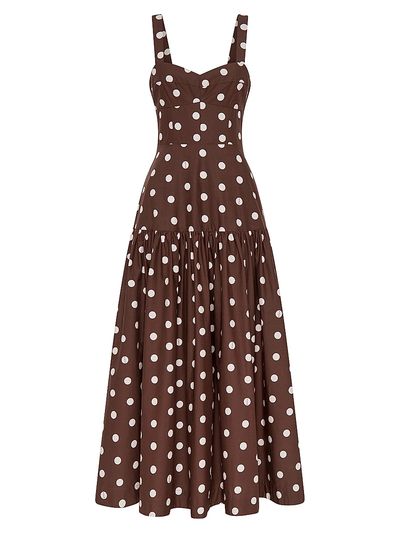 Nicholas the Label Women's Valeria Polka Dot Linen-Blend Drop Waist Midi-Dress