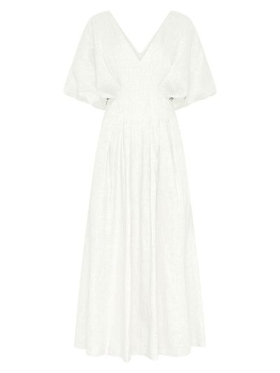 Nicholas the Label Women's Vicky Pleated Linen-Blend Midi-Dress
