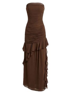 azura off the shoulder maxi dress burgundy Azura Off The Shoulder Maxi Dress | Burgundy | Womens main image 0