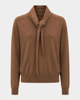 NICHOLAS Veda Tie-Neck Merino Wool Sweater