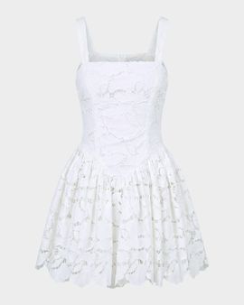 NICHOLAS Vittoria Basque-Waist Lace Mini Dress