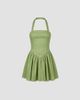 NICHOLAS Women's Amalie Halterneck Linen Drop-Waist Minidress - 5