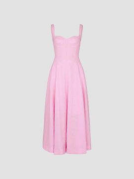 NICHOLAS Women's Anya Panelled Linen A-Line Maxi Dress