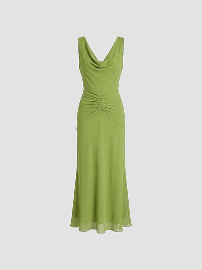 NICHOLAS Women's Calia Ruched Georgette Maxi Dress