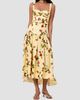 NICHOLAS Women's Drenica Floral Drop-Waist Linen-Blend Midi-Dress - 2