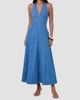 NICHOLAS Women's Elsa Halter Denim Maxi Dress - 2