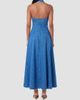 NICHOLAS Women's Elsa Halter Denim Maxi Dress - 4