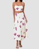 NICHOLAS Women's Jordana Pleated Floral Linen-Blend Midi-Skirt - 2