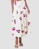 NICHOLAS Women's Jordana Pleated Floral Linen-Blend Midi-Skirt - 4