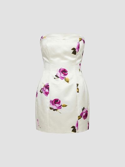 NICHOLAS Women's Kaline Floral Satin Strapless Minidress