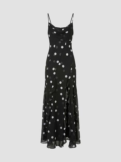NICHOLAS Women's Kamila Ruffled Polka Dot Georgette Gown
