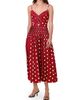NICHOLAS Women's Mireille Belted Polka Dot Linen-Blend Midi-Dress - 2