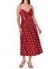 NICHOLAS Women's Mireille Belted Polka Dot Linen-Blend Midi-Dress - 3