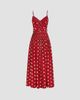 NICHOLAS Women's Mireille Belted Polka Dot Linen-Blend Midi-Dress - 5
