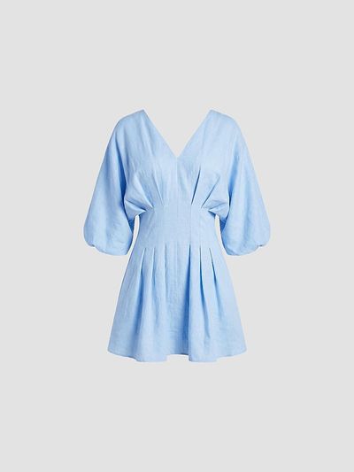 NICHOLAS Women's Nicoline Linen Pleated Minidress