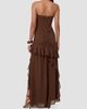 NICHOLAS Women's Viola Ruched Ruffle Strapless Maxi Dress - 4