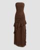 NICHOLAS Women's Viola Ruched Ruffle Strapless Maxi Dress - 5