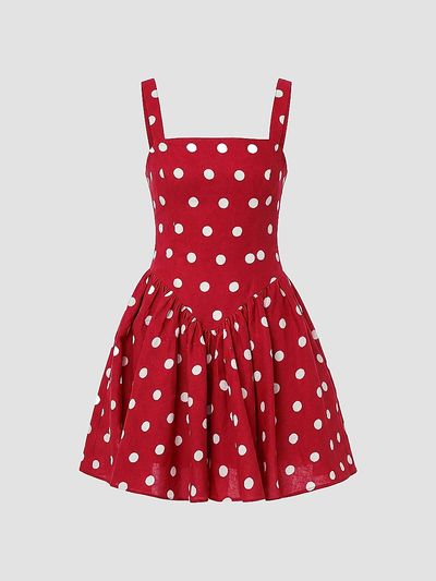 NICHOLAS Women's Vittoria Polka Dot Linen-Blend Minidress