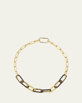 Nickho Rey Link Collar Necklace with Black Crystals