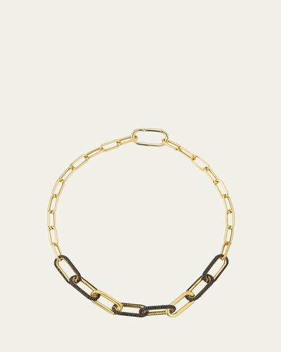Nickho Rey Link Collar Necklace with Black Crystals