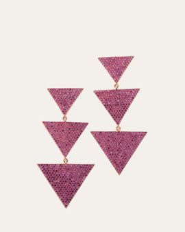 Nickho Rey Meghan Drop Earrings with Crystals, Hot Pink