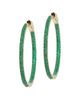 Nickho Rey Women's Classic Hoops Slim Tire 14K Gold Vermeil & Crystal Earrings - 1
