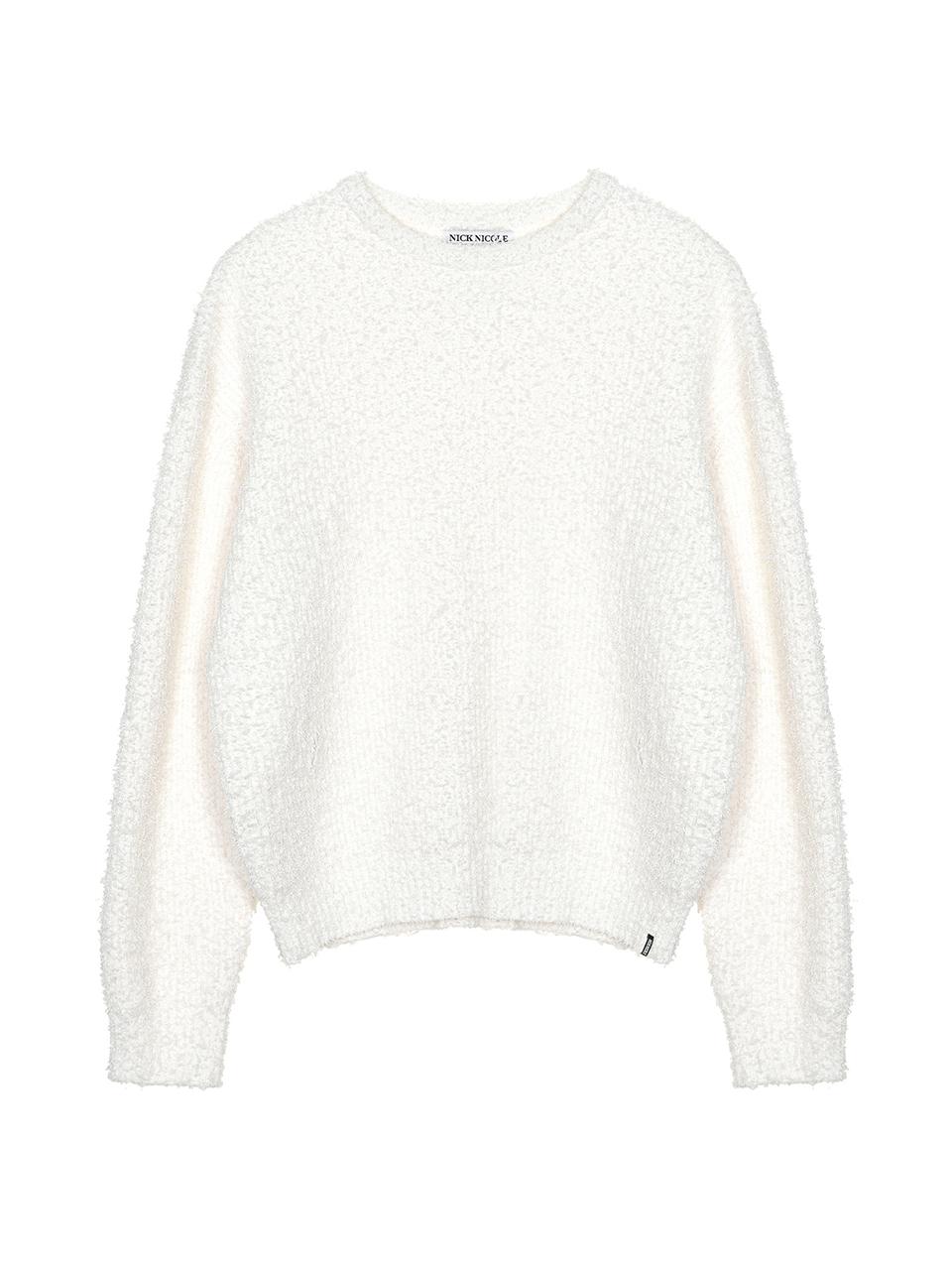 NICK&NICOLE BOUCLE LS SWEATER [CREAM]