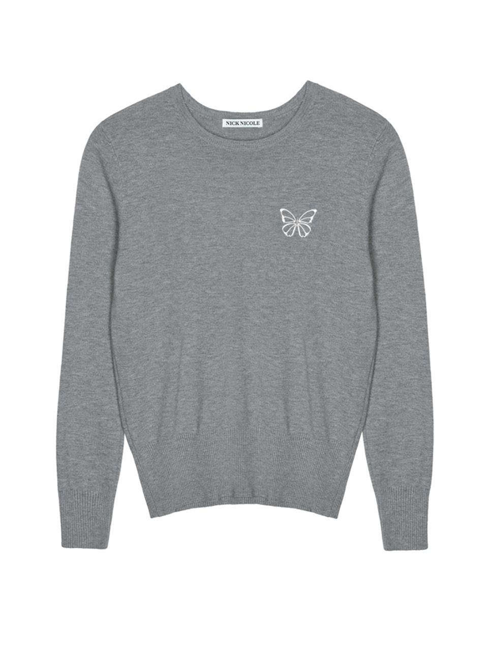 NICK&NICOLE Butterfly Signature Round Viscose Knit [Gray]