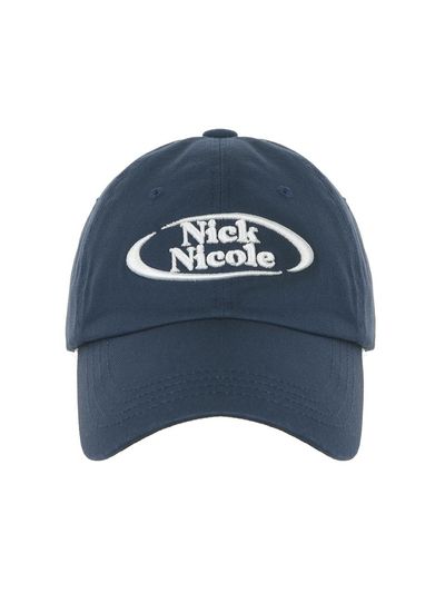 NICK&NICOLE Circle Embroidered Cotton Ball Cap [Navy]