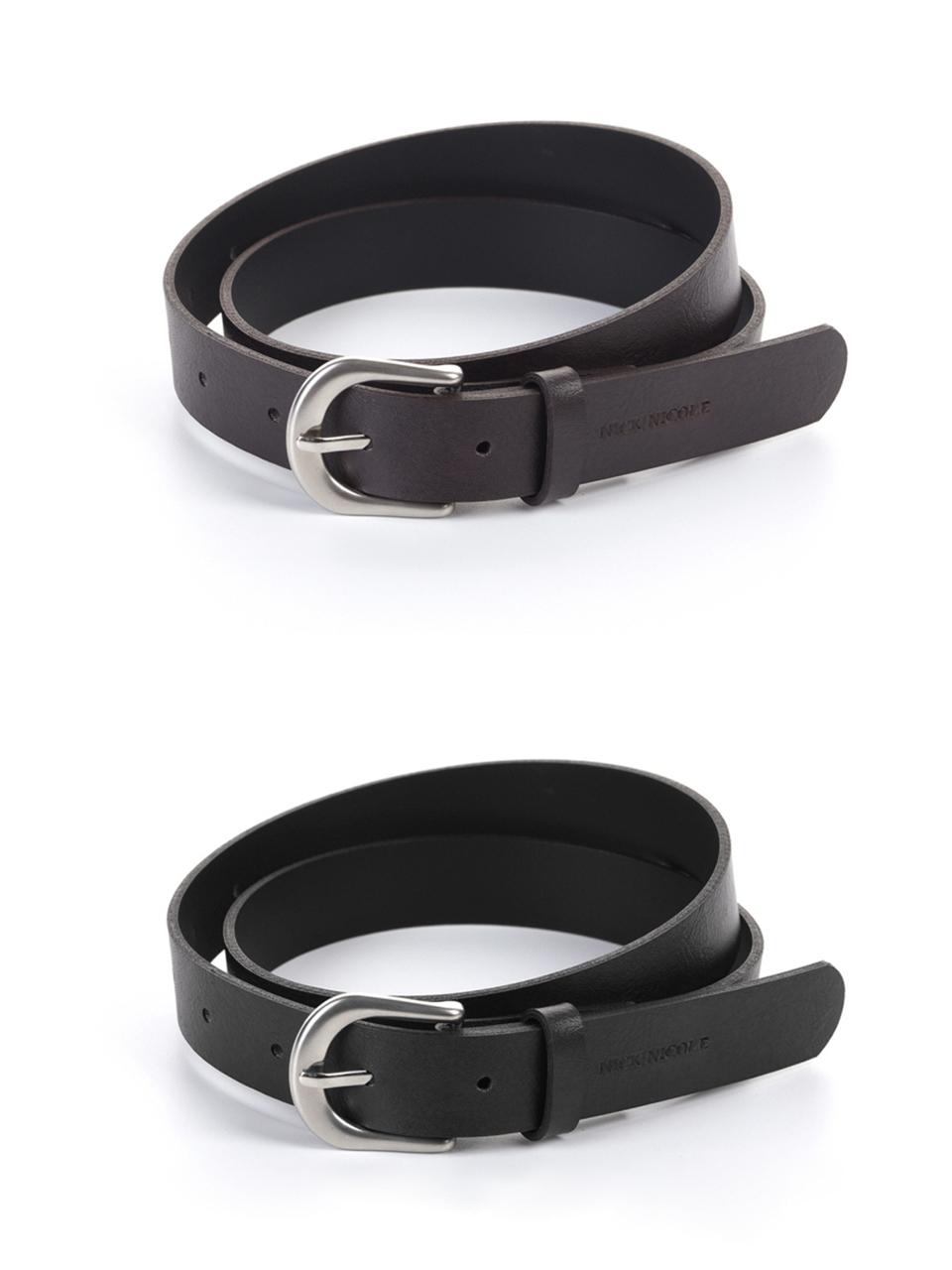 NICK&NICOLE Classic Logo Leather Belt [2COLOR]