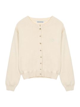 NICK&NICOLE Classic Round Knit Cardigan [White]