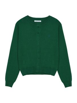NICK&NICOLE Classic Round Minimalist Knit Cardigan [Classic Green]