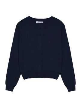 NICK&NICOLE Classic Round Minimalist Knit Cardigan [Navy]