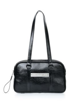 NICK&NICOLE Crystal Leather Mini Boston Bag [Black]