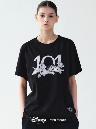 NICK&NICOLE DISNEY BABY 101 DALMATIAN T-SHIRT [BLACK]