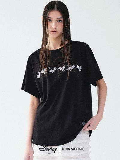 NICK&NICOLE DISNEY BUTTERFLY 101 DALMATIAN TOP [BLACK]
