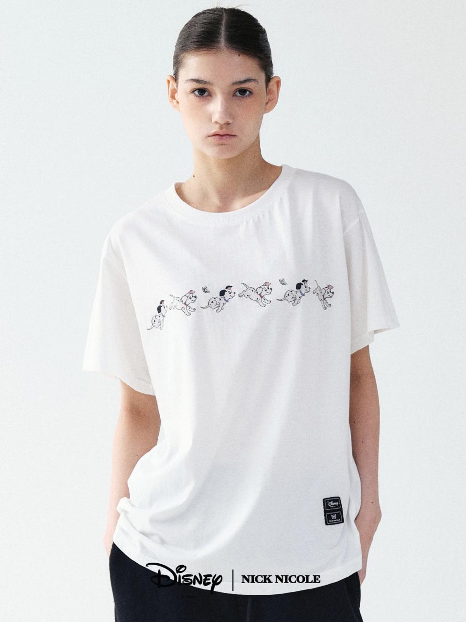NICK&NICOLE DISNEY BUTTERFLY 101 DALMATIAN TOP [WHITE]