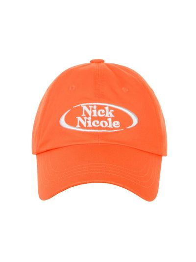 NICK&NICOLE Embroidered Adjustable Circle Ball Cap [Orange]