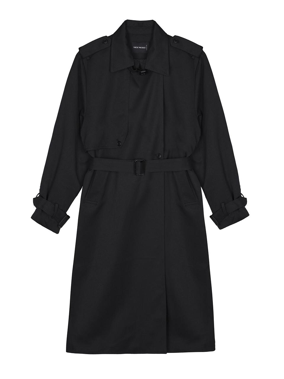 NICK&NICOLE Essential Belted Cotton Trench Coat [Beige]