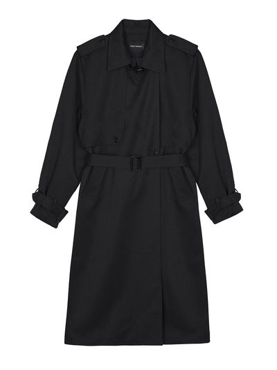 NICK&NICOLE Essential Belted Cotton Trench Coat [Beige]