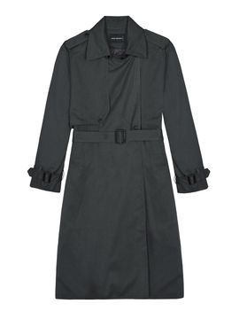 NICK&NICOLE Essential Belted Cotton Trench Coat [Charcoal]