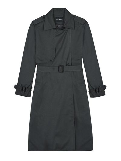 NICK&NICOLE Essential Belted Cotton Trench Coat [Charcoal]