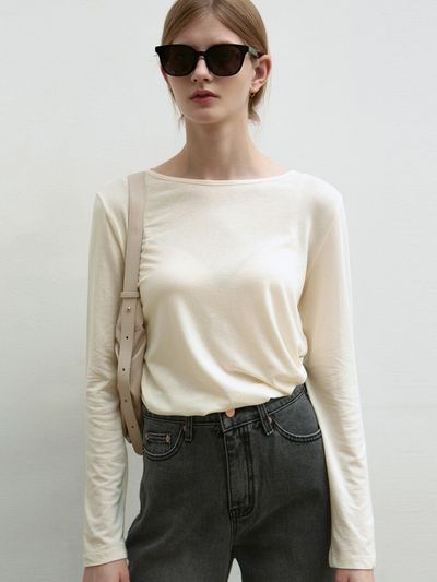 NICK&NICOLE Essential Boat Neck Top