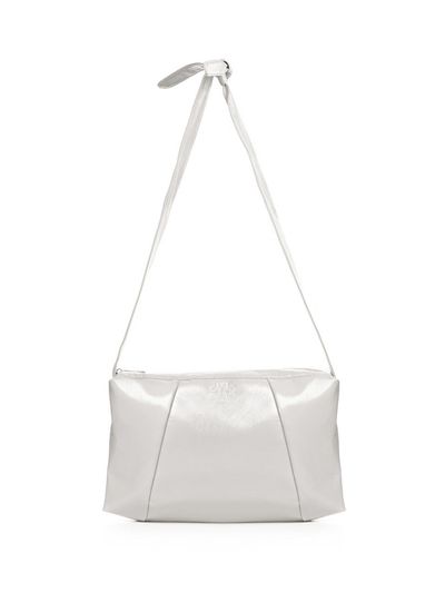 NICK&NICOLE Glossy Square Shoulder Bag [Light Gray]