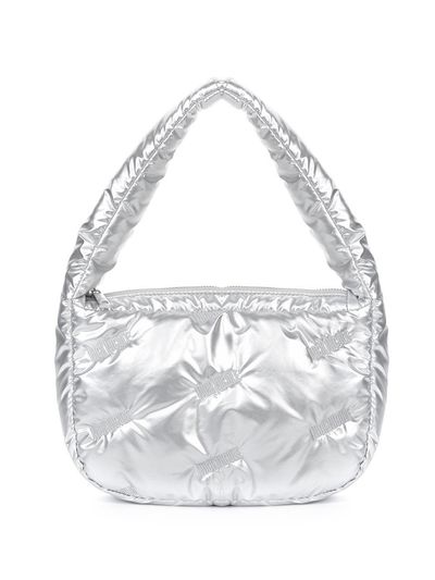 NICK&NICOLE Hobo Padding Metallic Bag [Silver]