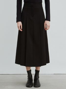 NICK&NICOLE Long Pleated Skirt _Black