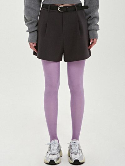 NICK&NICOLE Minimal Half Pintuck Tailored Pants [Charcoal]